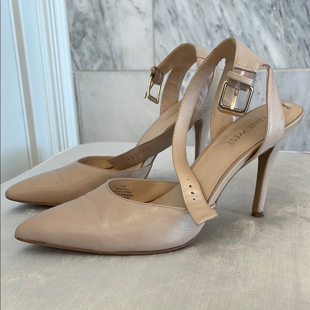 Nine West Women's Beige Slingback Heels